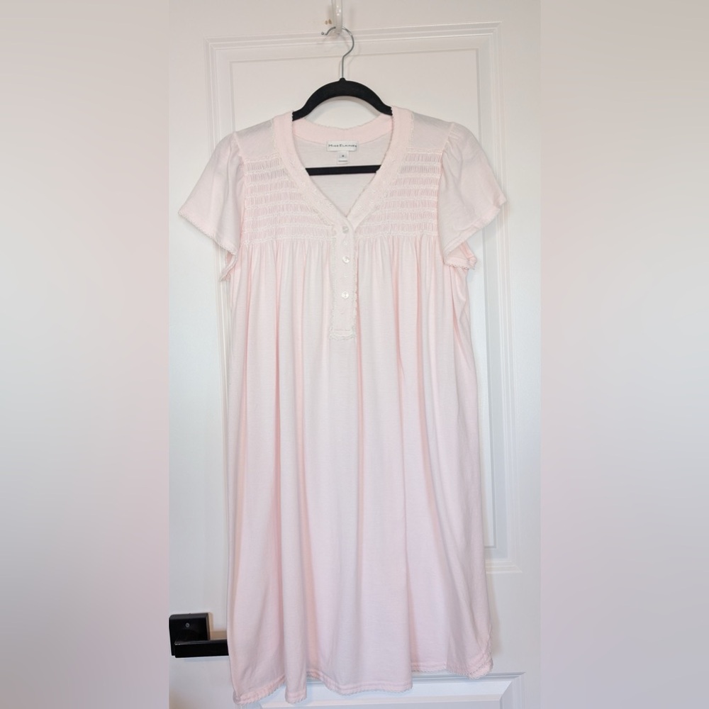 Miss Elaine Flutter Sleeve Nightgown Pink Size Medium